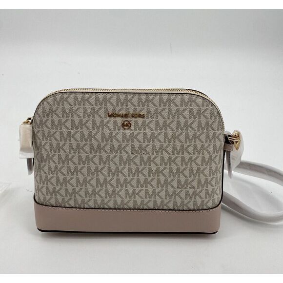 Michael Kors Greenwich Jet Set Charm Dome Crossbody Bag Vanilla White Soft Pink - Picture 4 of 8